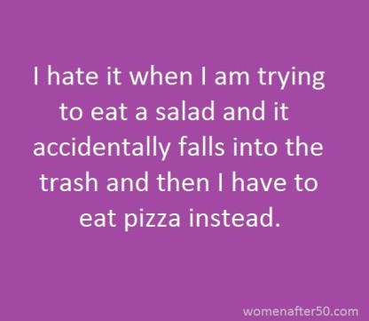 Salad and pizza
